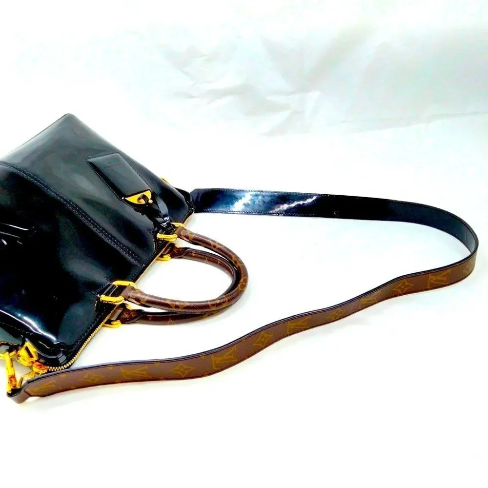 Louis Vuitton LV Handbag M54626 Miroir Black Patent LV Canvas Top Handle Tote - Picture 11 of 16
